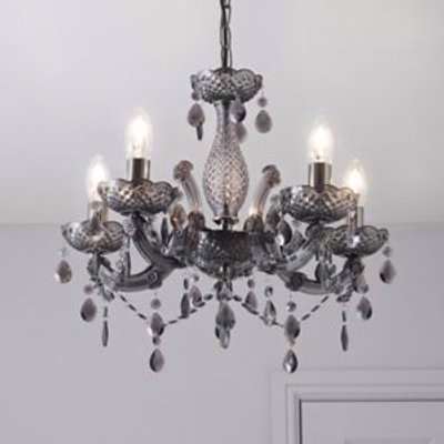 Colours Annelise Chandelier Smoked 5 Lamp Ceiling Light