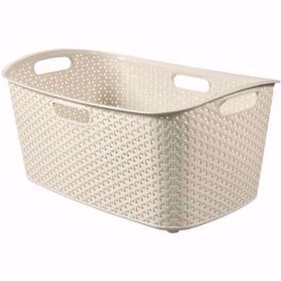 Curver My Style Vintage White 47L Laundry Basket (H)27.5Cm (W)38Cm (D)60Cm