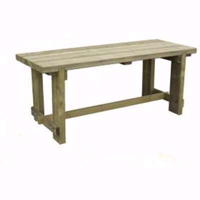 Forest Garden Refectory Wooden Fixed Table Natural Timber