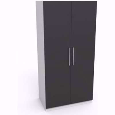 Form Darwin Gloss Anthracite & White Double Wardrobe (H)2004mm (W)1000mm (D)566mm