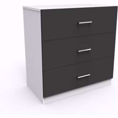 Form Darwin Gloss Anthracite & White 3 Drawer Chest Of Drawers (H)787mm (W)800mm (D)420mm