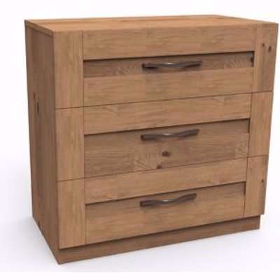 Form Darwin Oak Effect 3 Drawer Chest Of Drawers (H)787mm (W)800mm (D)420mm