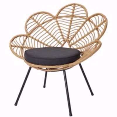 Frula Rattan Effect Flower Occasional Chair (H)860mm (W)840mm (D)700mm