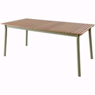 GoodHome Akoa Wooden Extendable Table Kaki Green