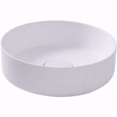 GoodHome Apanas White Round Counter-Mounted Counter Top Basin (W)38Cm