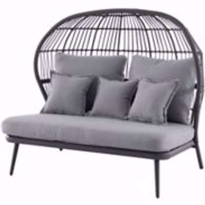 GoodHome Apolima Steel Grey Rattan Effect Daybed