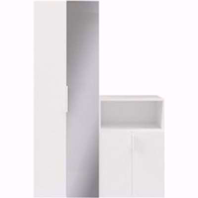GoodHome Atomia White With 1 Mirror Door Medium Hallway Storage Unit Kit (H)2250mm