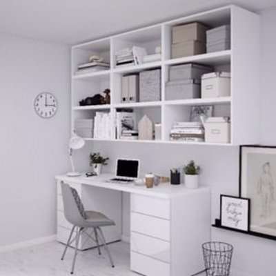 GoodHome Atomia Matt White 9 Compartments Wall-Mounted Rectangular Bookcase (H)375mm (W)750mm (D)350mm