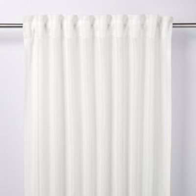 GoodHome Fola White Horizontal Stripe Unlined Pencil Pleat Voile Curtain (W)140Cm (L)260Cm, Single