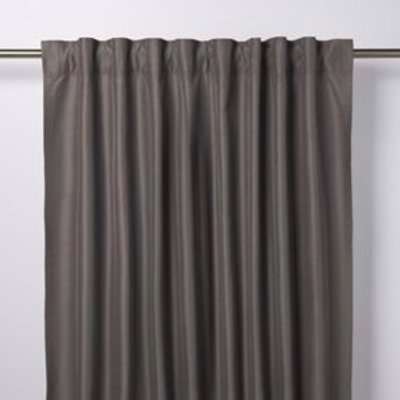 GoodHome Klama Dark Grey Plain Unlined Pencil Pleat Curtain (W)117Cm (L)137Cm, Single