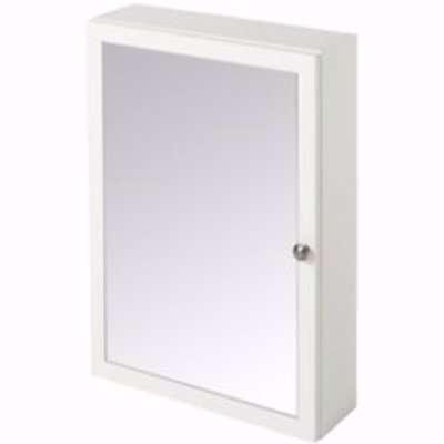 GoodHome Perma Satin White Non Illuminated Wall-Mounted Mirrored Door Bathroom Cabinet (W)500mm (H)700mm