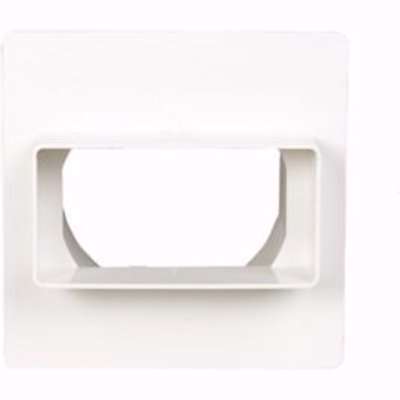 Manrose White Flat To Round Adaptor & Wall Plate (Dia)100mm (W)110mm