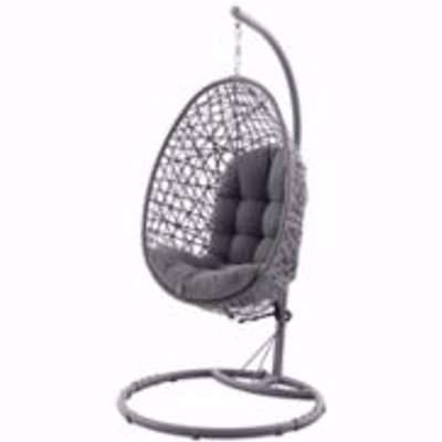 Nikouria Steel Grey Metal Hanging Egg Chair