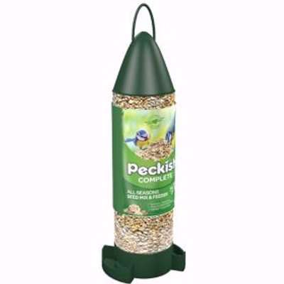 Peckish Complete Plastic Seed Mix & Feeder 0.4L Green