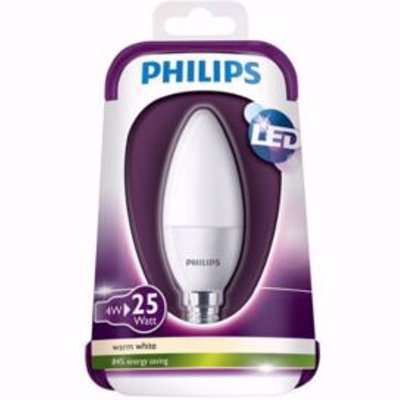 Philips E14 4W 250Lm Candle Warm White Led Light Bulb