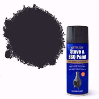 Rust-Oleum Stove & Bbq Black Matt Multi-Surface Spray Paint, 400Ml