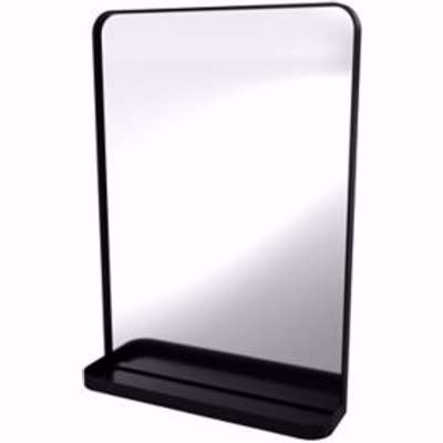 Sensio Elm Rectangular Non Illuminated Framed Bathroom Mirror (H)700mm (W)500mm Black