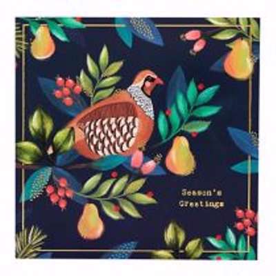 Shelter Partridge Christmas Card, Pack Of 10