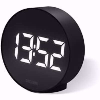 Space Hotel Spheratron Contemporary Black Digital Alarm Clock