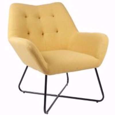 Turio Yellow Linen Effect Chair (H)865mm (W)750mm (D)800mm