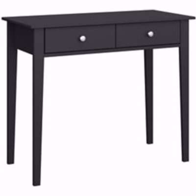 Valenca Satin Black Painted 2 Drawer Non Extendable Dressing Table (H)765mm (W)1000mm (D)450mm