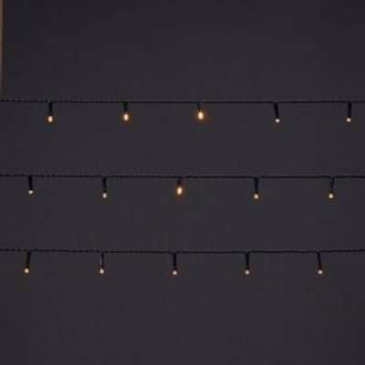 50 Warm White Led String Lights Green Cable