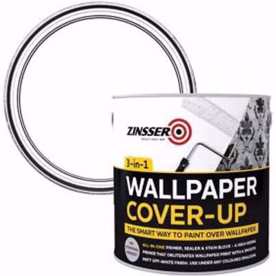 Zinsser 3-In-1 Off White Wallpaper Matt Cover-Up Paint, 2.5L