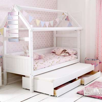 Barney Childrens Playhouse Bed with Trundle