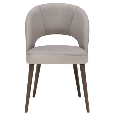 Beck Dining Chair - Grey - Leather - W55 x D60 x H82cm - Barker &amp; Stonehouse