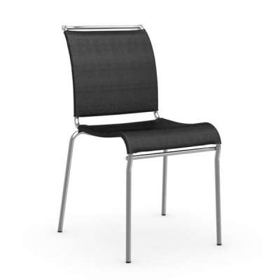 Benbow Stackable Net Fabric Dining Chair - Black - Polyester - W53 x D55 x H84cm - Barker &amp; Stonehouse
