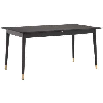 Cannelle Extending Dining Table, Black Ash with Black and Gold Leg