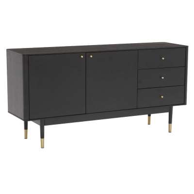 Cannelle Sideboard, Black Ash with Black and Gold Leg