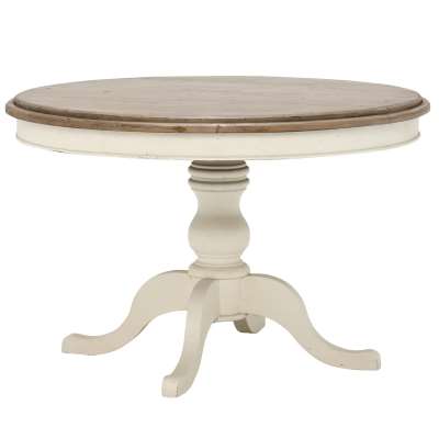 Carisbrooke Round Dining Table, Stucco White