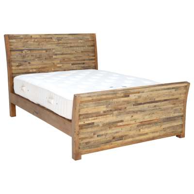 High End Double/King/Super King Bed Frames - Reclaimed Wood - Light Brown - W148 x D218 x H129cm - Barker &amp; Stonehouse