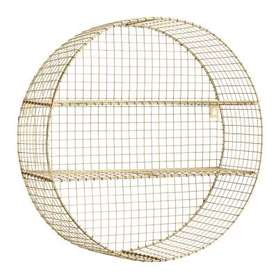 Circular Wire Wall Shelf, Brass