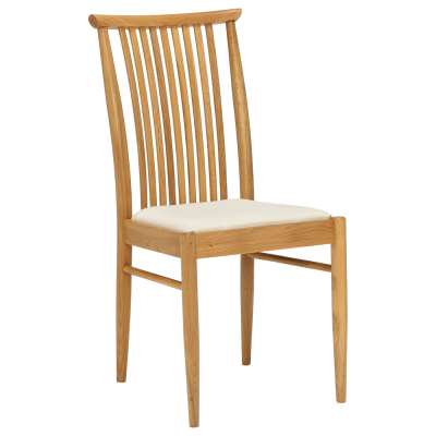 Ercol Teramo Slatted Dining Chair - Cream - Oak - W46 x D55 x H95cm - Barker &amp; Stonehouse