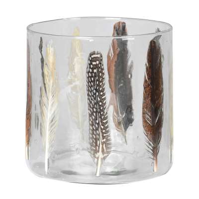 Feather Candle Holder, Glass