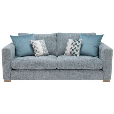Fontella Small 2 Seater Fabric Sofa - Grey/Blue - W185 x D107 x H83cm - Barker &amp; Stonehouse