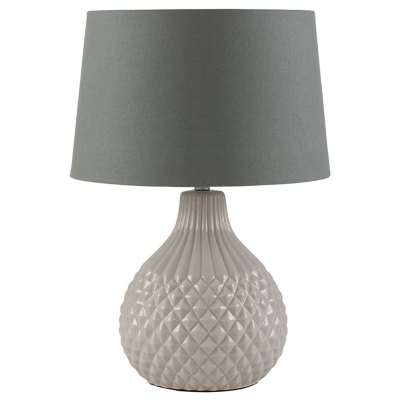 Geo Ceramic Table Lamp, Grey