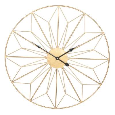 Geometric Wall Clock, Antique Gold