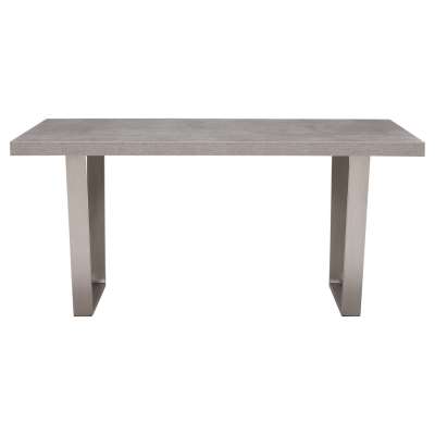Concrete Effect Dining Table With Stainless Steel Legs - W135 x D80 x H75cm - Barker &amp; Stonehouse