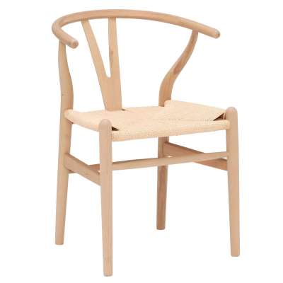 Hans Wishbone Dining Chair - Beige - Beech Wood - W57 x D52 x H75cm - Barker &amp; Stonehouse