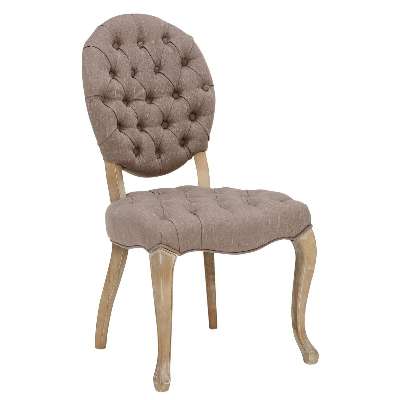 Lubiana Upholstered Dining Chair - Taupe - Fabric - Buttoned - W54 x D64 x H100cm - Barker &amp; Stonehouse