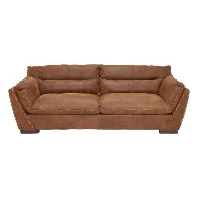 New Marnie 100% Leather 3 Seater Sofa - Brown - W239 x D105 x H88cm - Barker &amp; Stonehouse