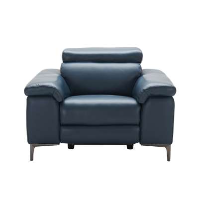 Paolo Leather Recliner Chair, Melbourne Navy Blue M5661