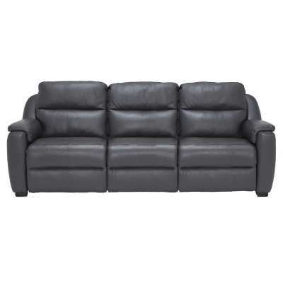 Strauss Grey Leather Large Recliner Sofa