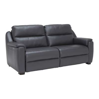 Strauss Grey Leather Recliner Sofa
