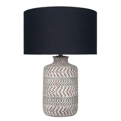 Textured Table Lamp, Natural and Black
