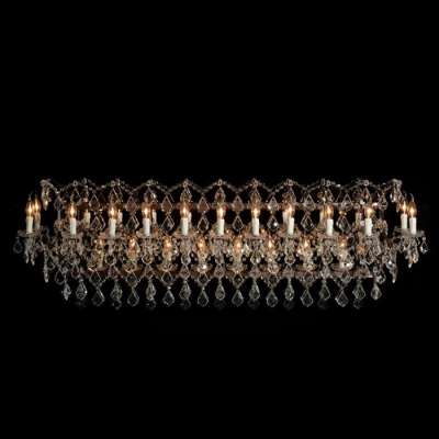 Timothy Oulton Crystal Rectangle Large Chandelier, Antique Rust