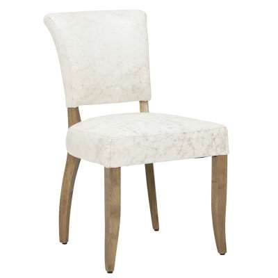 Timothy Oulton Mimi Leather Dining Chair, Vintage Bianco